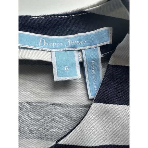 Draper James Dress Women 6 A-line Shift With Stretch, Navy White Stripe Perfect! - Picture 13 of 16